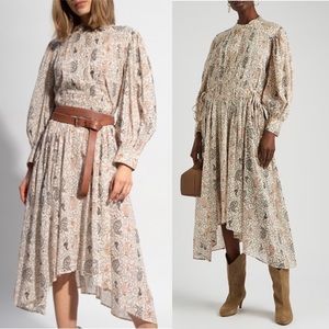 Isabel Marant Ariana Printed Cotton Midi Dress - Ecru